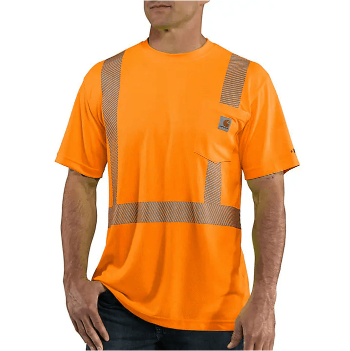 Carhartt Force ANSI Class 2 high visibility short sleeve work tee in brite orange