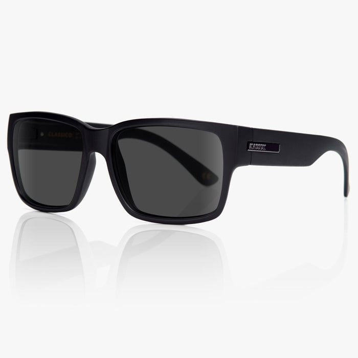Madson Classico sunglasses in black on black with grey polarized lens