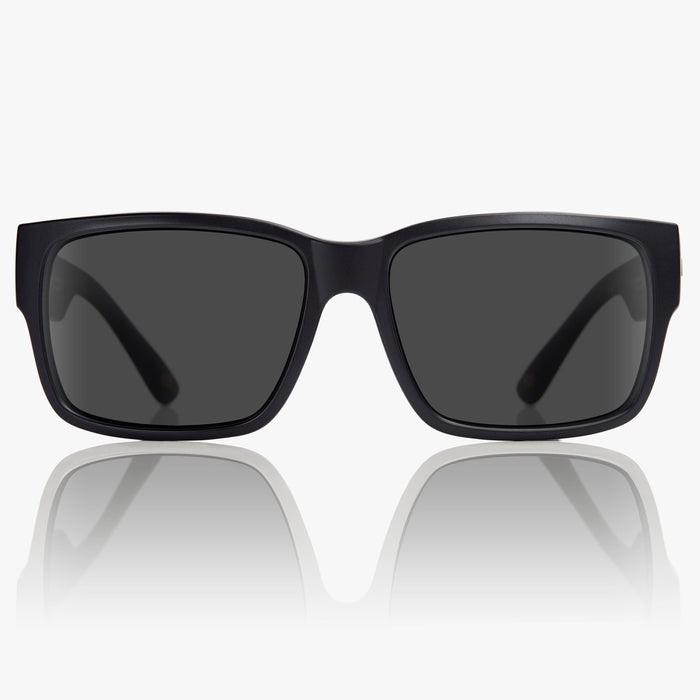 Madson Classico sunglasses in black on black with grey polarized lens, alternate product view