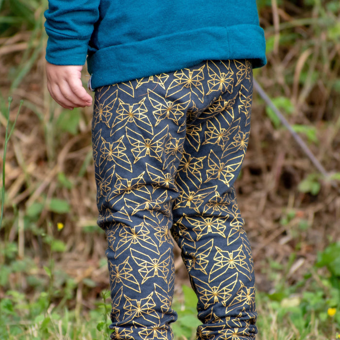 Navy Sparkle Gold Butterflies / Small (0~9m)