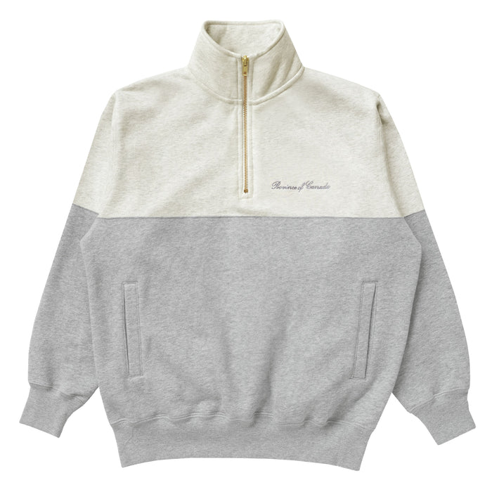 Made in Canada Club Fleece Half Zip Heather Grey - Unisex Province of Canada
