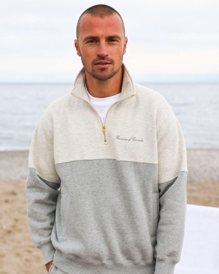 Made in Canada Club Fleece Half Zip Heather Grey - Unisex Province of Canada