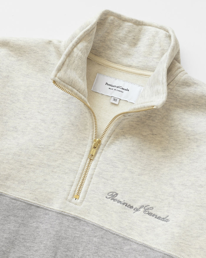 Made in Canada Club Fleece Half Zip Heather Grey - Unisex Province of Canada