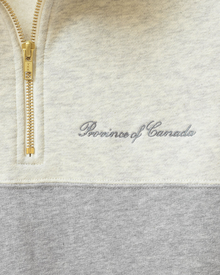 Made in Canada Club Fleece Half Zip Heather Grey - Unisex Province of Canada