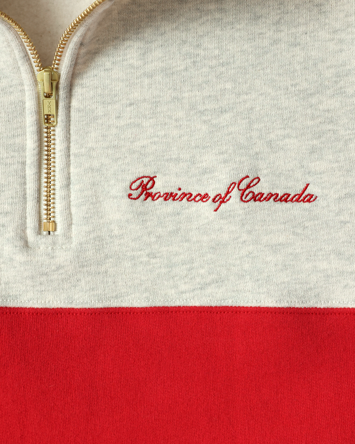 Made in Canada Club Fleece Half Zip Red - Unisex - Province of Canada