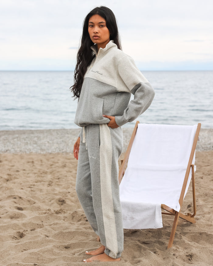 Made in Canada Club Fleece Stripe Sweatpants Heather Grey - Unisex - Province of Canada