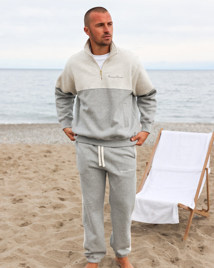Made in Canada Club Fleece Stripe Sweatpants Heather Grey - Unisex - Province of Canada