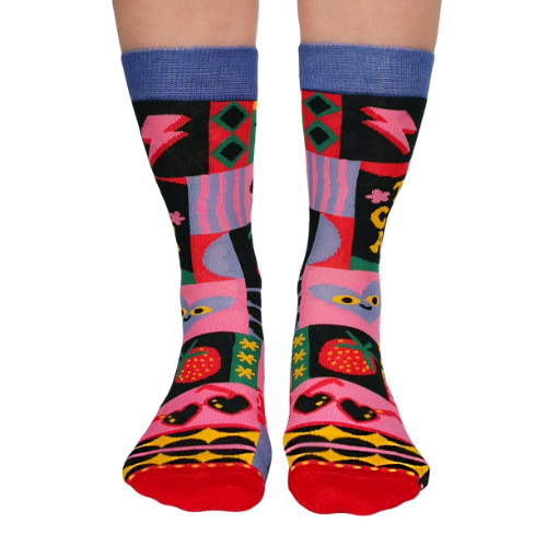Custom 'Cool Aunt' socks, featuring a fun and vibrant design, perfect for gifting to your favorite aunt.