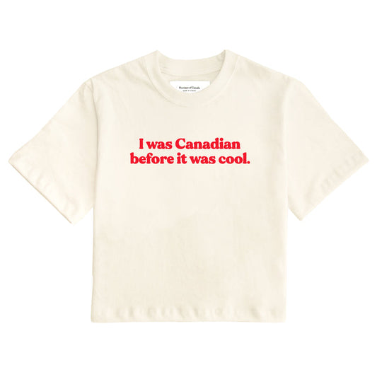 Made in Canada 100% Cotton Cool Canadian Crop Top Natural - Province of Canada