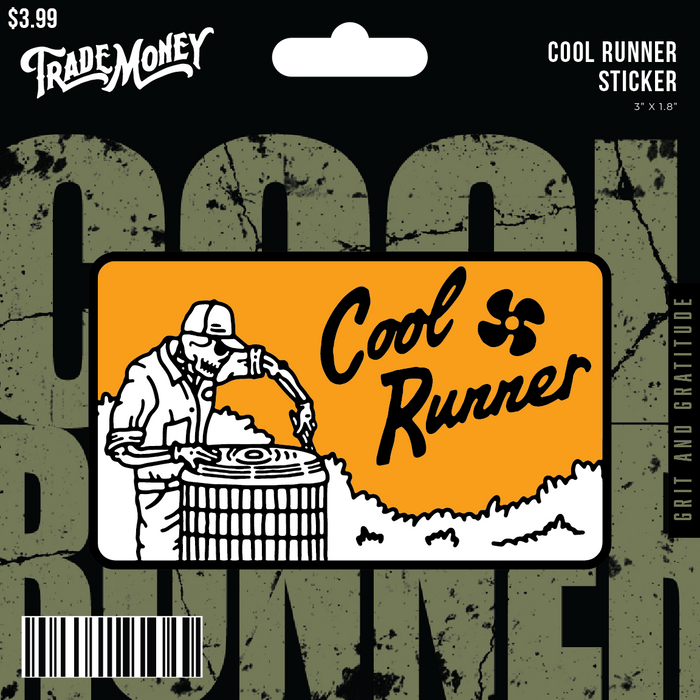Trade Money Cool Runner sticker, alternate artwork view