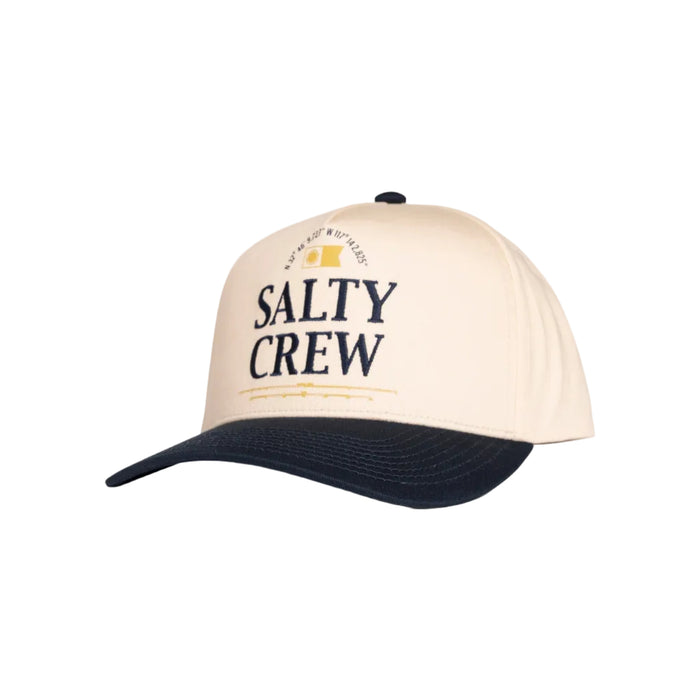 Salty Crew Coordinates snapback hat in off white and navy