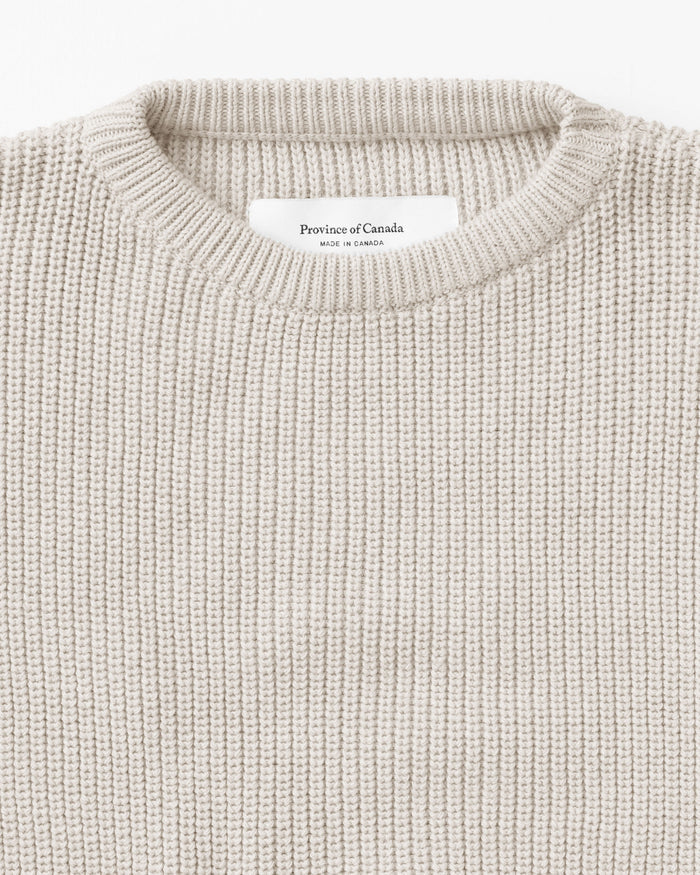 Made in Canada Cotton Knit Sweater Ecru 100% Cotton - Unisex - Province of Canada