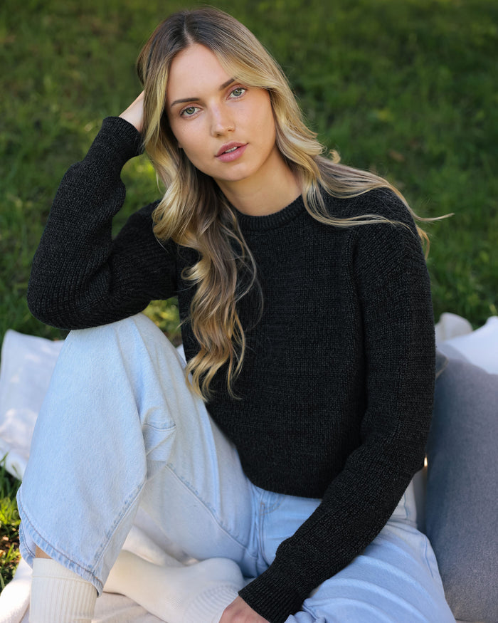 Made in Canada Cotton Knit Sweater Heather Black 100% Cotton - Unisex - Province of Canada