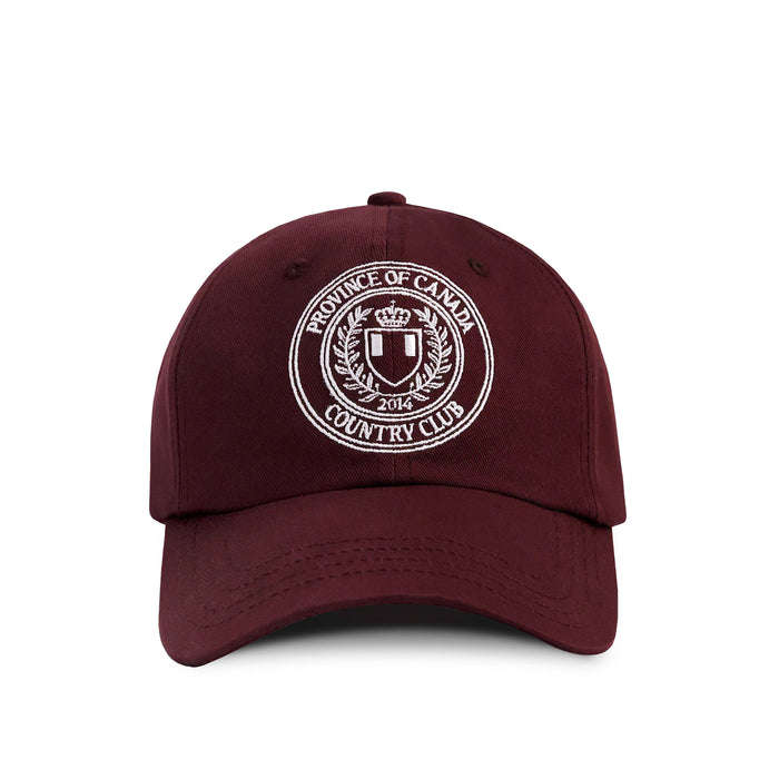 Made in Canada 100% Cotton Country Club Baseball Hat Burgundy - Province of Canada