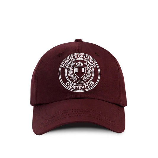 Made in Canada 100% Cotton Country Club Baseball Hat Burgundy - Province of Canada