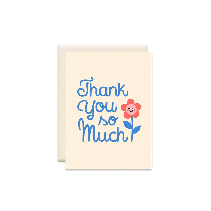 Cream Thank You Flower Greeting Card