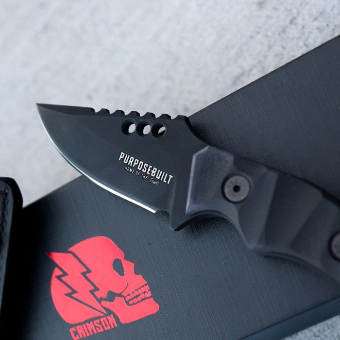 Iron Wolf automatic folding knife by Crimson in black ops finish, alternate product view