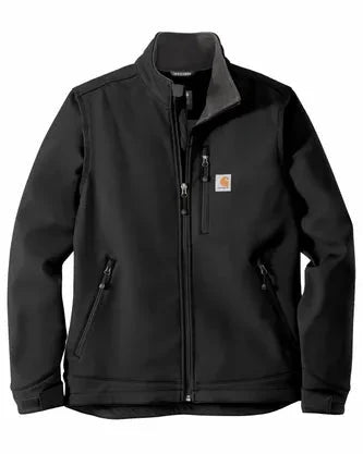 Carhartt Crowley water resistant soft shell work jacket in black, big and tall sizes
