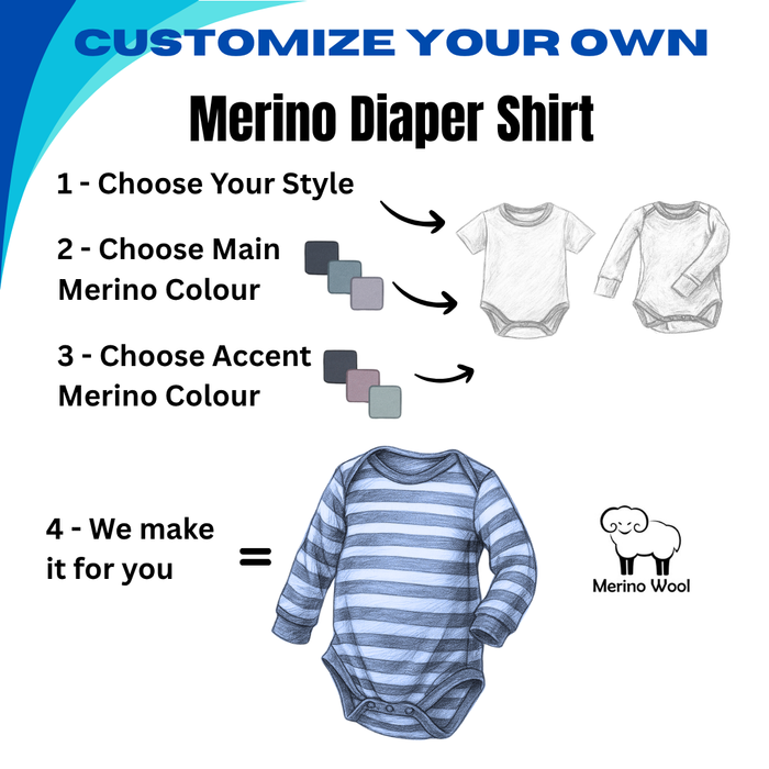 Custom Merino Wool Diaper Shirts
