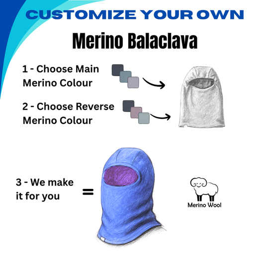 Custom Merino Wool Reversible Balaclavas