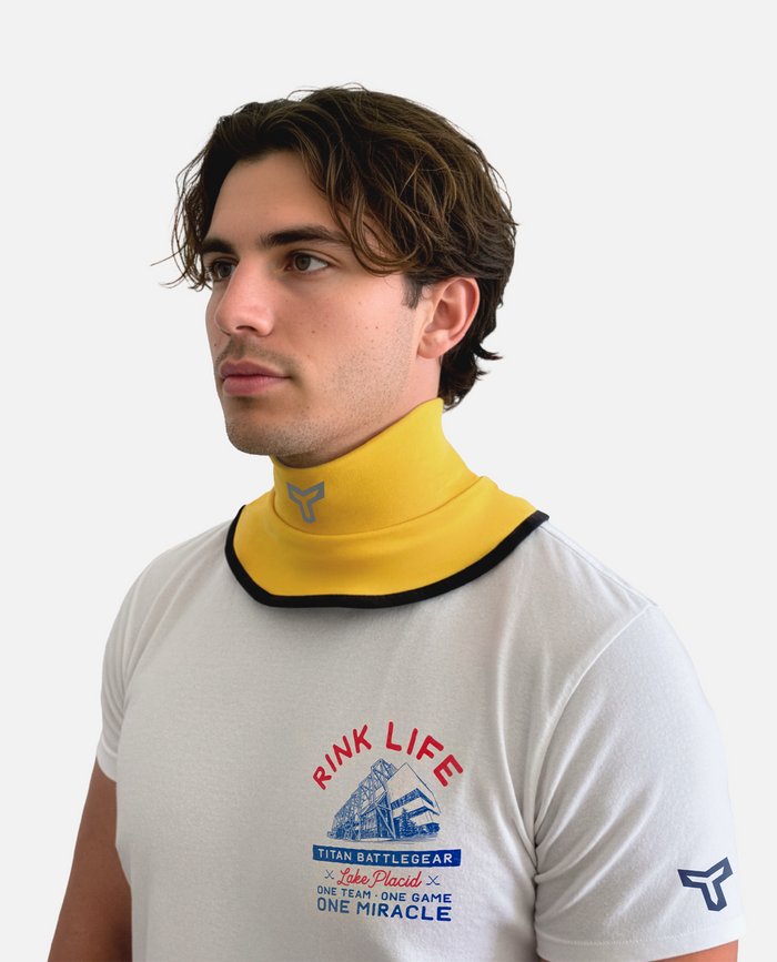 yellow Titan Battlegear hockey neck guard