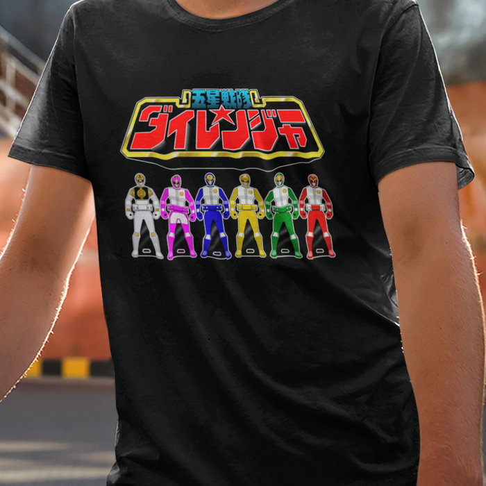Dairanger keys Tee Super Sentai T Shirt Custom Graphic Art Cosplay Shirts Rangers Retro Vintage 90s