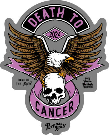 3.2 inch Death to Cancer 2024 die cut sticker