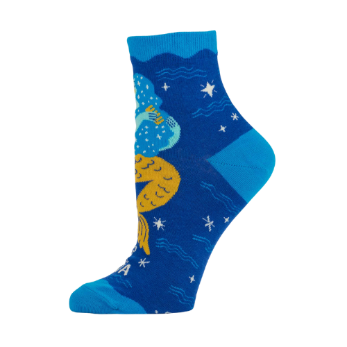 Deep Sea Diva ankle socks with colorful ocean-themed design.