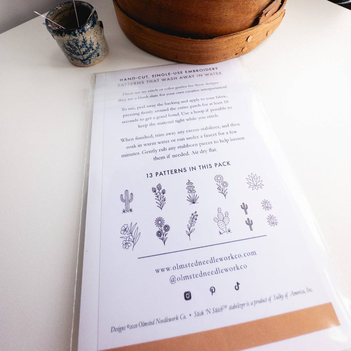 Desert Botanicals Embroidery Stick and Stitch Patterns