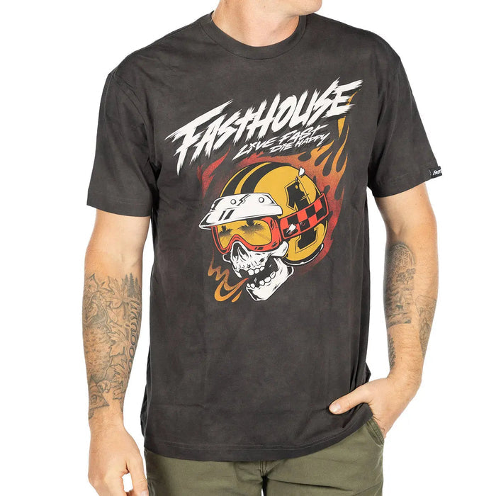 Fasthouse Destroyer graphic t-shirt in black crystal wash, alternate product view