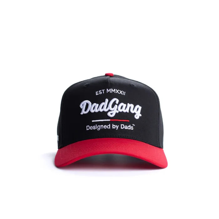 Dad Gang Horsepower hat in black with red and white