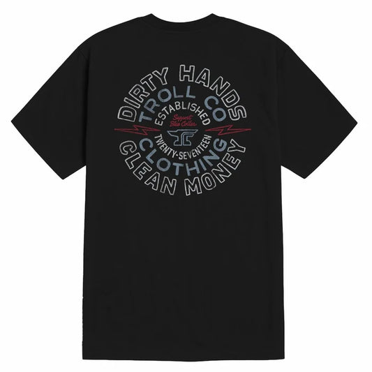 Back view of the Troll Co. DHCM Anvolt graphic t-shirt in black