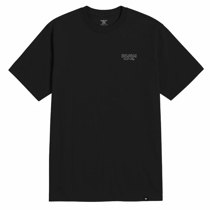 Front view of the Troll Co. DHCM Anvolt graphic t-shirt in black