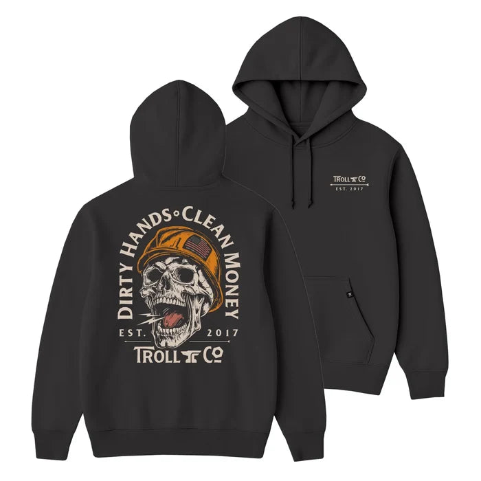 Troll Co. DHCM Hardhat hooded sweatshirt in tar