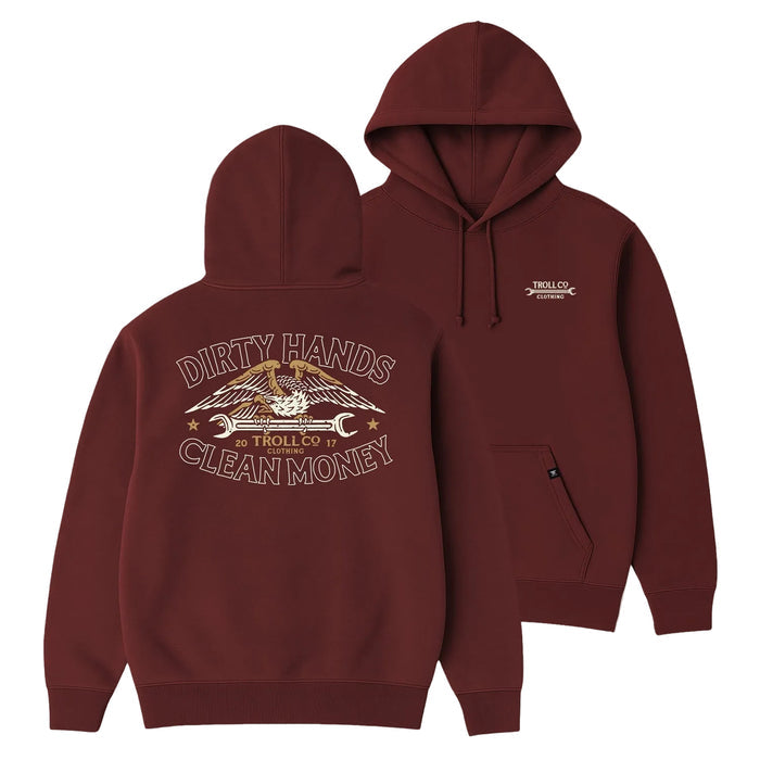 Troll Co. DHCM Wing Spanner hooded sweatshirt in port