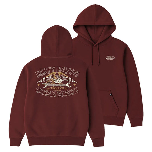 Troll Co. DHCM Wing Spanner hooded sweatshirt in port