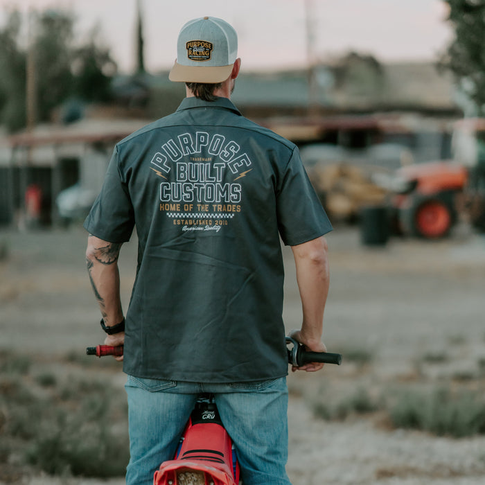 Dickies x Purpose-Built Customs work shirt in charcoal, additional product image