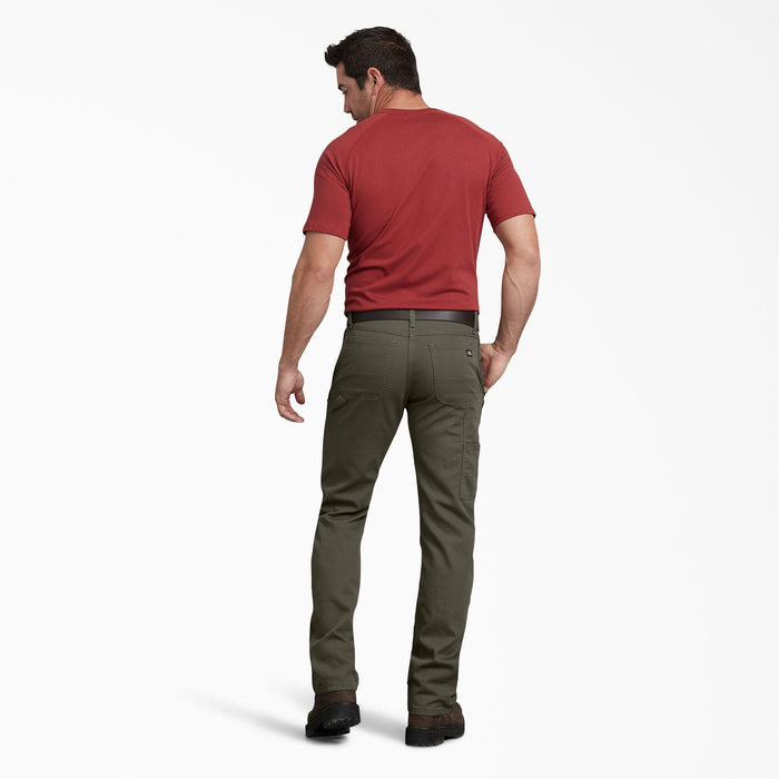 Dickies FLEX duck carpenter pant in moss green, additional alternate product view