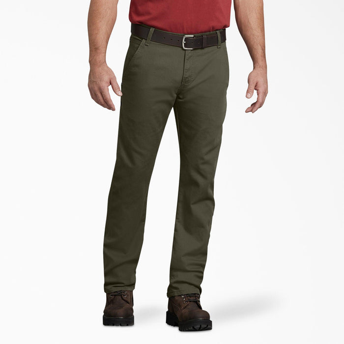 Moss green Dickies FLEX carpenter pant, second front view, big and tall sizing