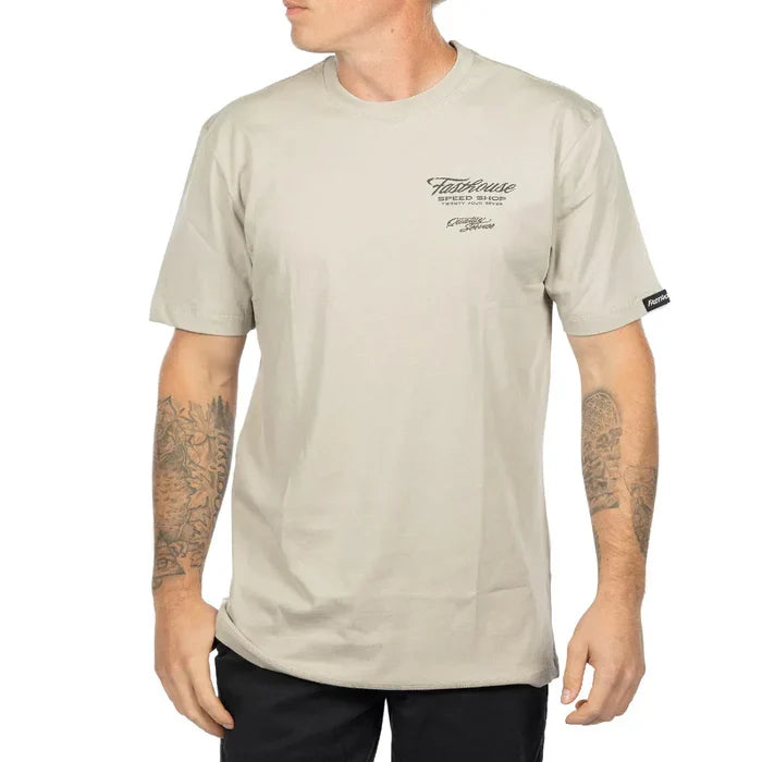Fasthouse Drive-In graphic t-shirt in light gray, alternate product view