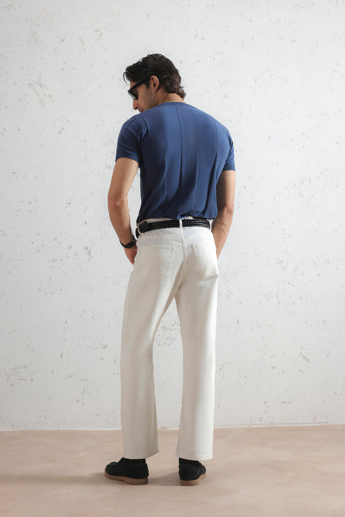 Drop Needle Knit Henley Shirt