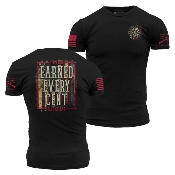 Grunt Style Every Cent short-sleeve graphic t-shirt in black, available in big and tall sizes