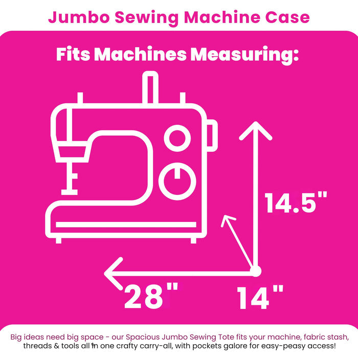 Everything Mary Jumbo 5 Wheel Collapsible Rolling Sewing Machine Storage Case, Black