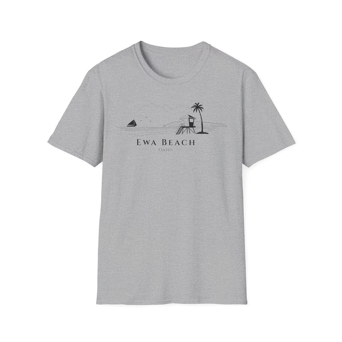 Ewa Beach Skyline T-Shirt (black lineart & text)