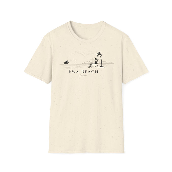 Ewa Beach Skyline T-Shirt (black lineart & text)