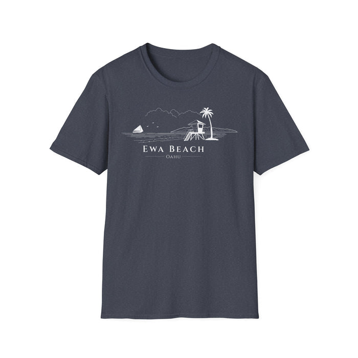 Ewa Beach Skyline T-Shirt (white lineart & text)