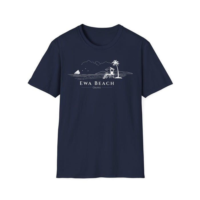 Ewa Beach Skyline T-Shirt (white lineart & text)