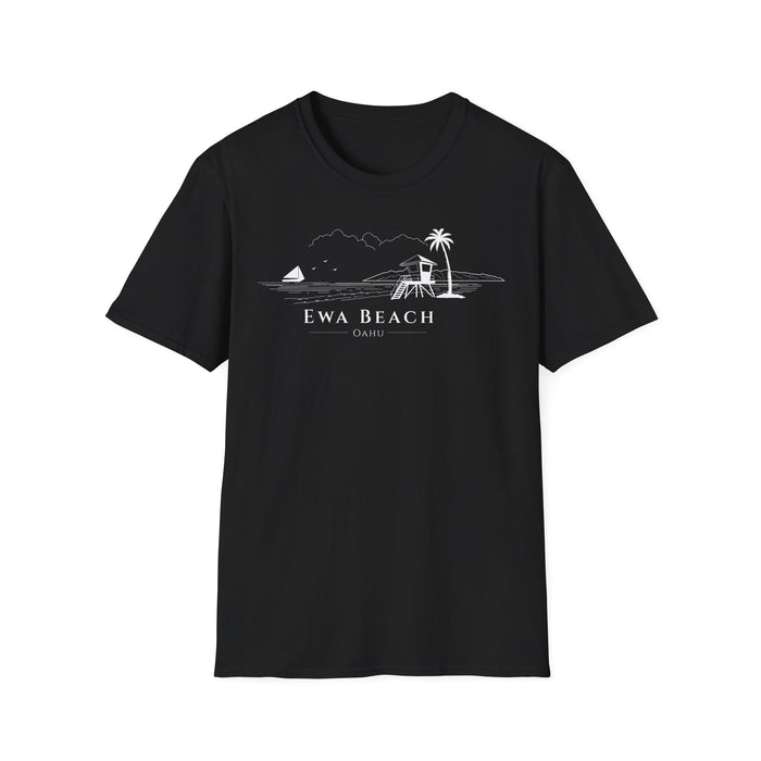 Ewa Beach Skyline T-Shirt (white lineart & text)