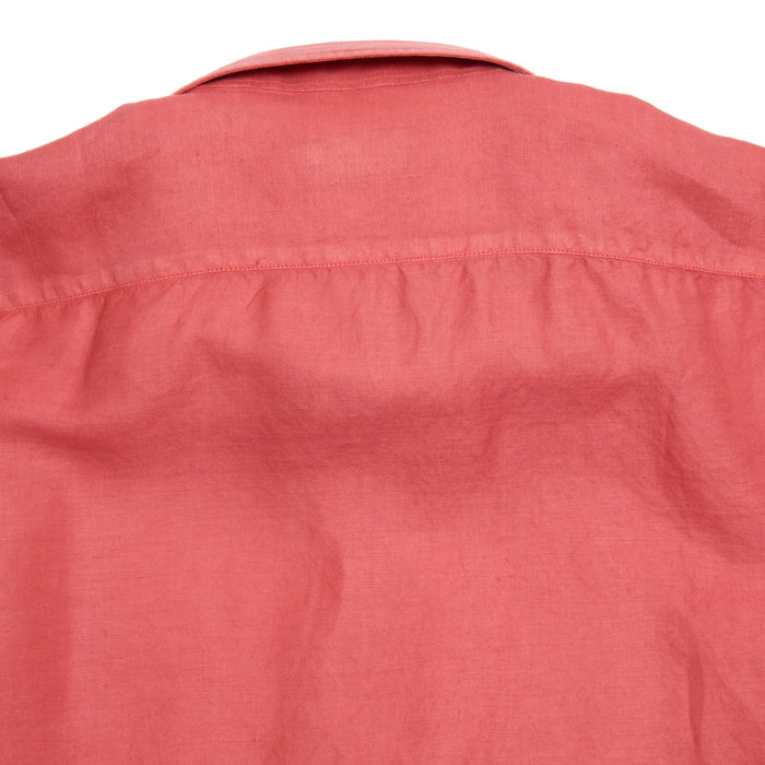 Finamore Napoli Cotton/Linen Blend Shirt in Coral