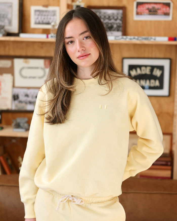 Made in Canada Flag Fleece Sweatshirt Butter - Unisex - Province of Canada